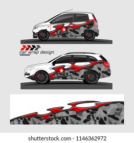 car livery Graphic vector. abstract racing shape design for vehicle vinyl wrap background 