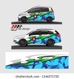 car livery Graphic vector. abstract racing shape design for vehicle vinyl wrap background