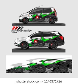 car livery Graphic vector. abstract racing shape design for vehicle vinyl wrap background