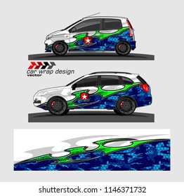car livery Graphic vector. abstract racing shape design for vehicle vinyl wrap background