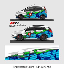 car livery Graphic vector. abstract racing shape design for vehicle vinyl wrap background