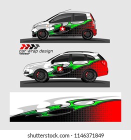car livery Graphic vector. abstract racing shape design for vehicle vinyl wrap background