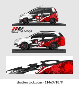 car livery Graphic vector. abstract racing shape design for vehicle vinyl wrap background
