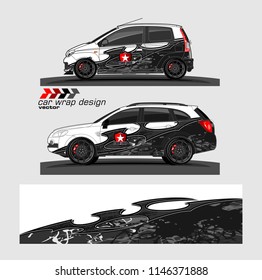 car livery Graphic vector. abstract racing shape design for vehicle vinyl wrap background