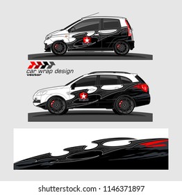 car livery Graphic vector. abstract racing shape design for vehicle vinyl wrap background