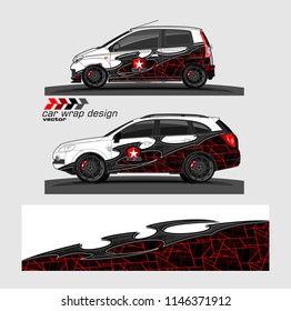 car livery Graphic vector. abstract racing shape design for vehicle vinyl wrap background