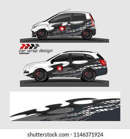 car livery Graphic vector. abstract racing shape design for vehicle vinyl wrap background