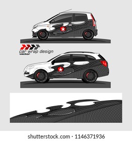 car livery Graphic vector. abstract racing shape design for vehicle vinyl wrap background