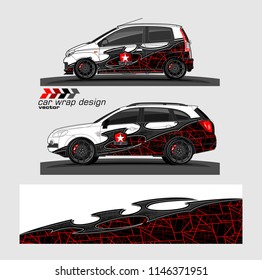 car livery Graphic vector. abstract racing shape design for vehicle vinyl wrap background