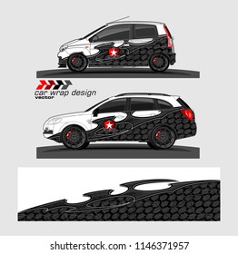 car livery Graphic vector. abstract racing shape design for vehicle vinyl wrap background