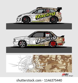 car livery Graphic vector. abstract racing shape design for vehicle vinyl wrap background 