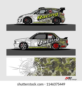 car livery Graphic vector. abstract racing shape design for vehicle vinyl wrap background 