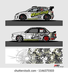 car livery Graphic vector. abstract racing shape design for vehicle vinyl wrap background 