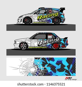 car livery Graphic vector. abstract racing shape design for vehicle vinyl wrap background 