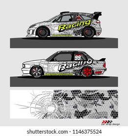 car livery Graphic vector. abstract racing shape design for vehicle vinyl wrap background 
