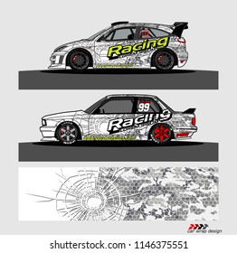 car livery Graphic vector. abstract racing shape design for vehicle vinyl wrap background 