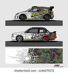 car livery Graphic vector. abstract racing shape design for vehicle vinyl wrap background 
