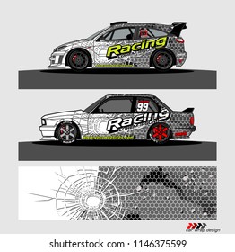 car livery Graphic vector. abstract racing shape design for vehicle vinyl wrap background 