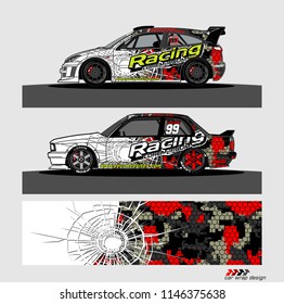 car livery Graphic vector. abstract racing shape design for vehicle vinyl wrap background 