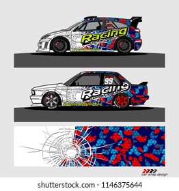car livery Graphic vector. abstract racing shape design for vehicle vinyl wrap background 