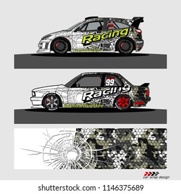car livery Graphic vector. abstract racing shape design for vehicle vinyl wrap background 