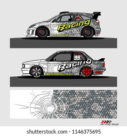 car livery Graphic vector. abstract racing shape design for vehicle vinyl wrap background 