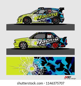 car livery Graphic vector. abstract racing shape design for vehicle vinyl wrap background 