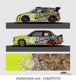 car livery Graphic vector. abstract racing shape design for vehicle vinyl wrap background 