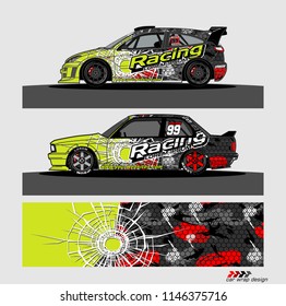 car livery Graphic vector. abstract racing shape design for vehicle vinyl wrap background 