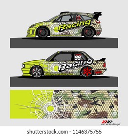 car livery Graphic vector. abstract racing shape design for vehicle vinyl wrap background 