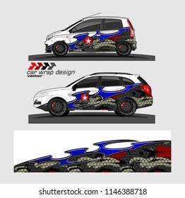 car livery Graphic vector. abstract racing shape design for vehicle vinyl wrap background 