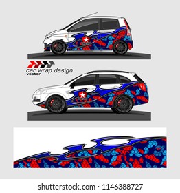 car livery Graphic vector. abstract racing shape design for vehicle vinyl wrap background 