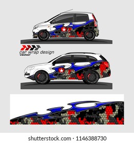 car livery Graphic vector. abstract racing shape design for vehicle vinyl wrap background 