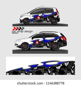 car livery Graphic vector. abstract racing shape design for vehicle vinyl wrap background 