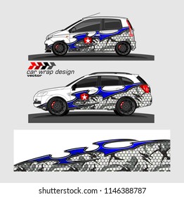 car livery Graphic vector. abstract racing shape design for vehicle vinyl wrap background 
