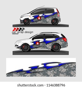 car livery Graphic vector. abstract racing shape design for vehicle vinyl wrap background 