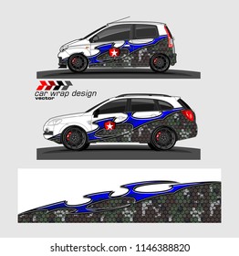 car livery Graphic vector. abstract racing shape design for vehicle vinyl wrap background 