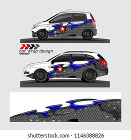 car livery Graphic vector. abstract racing shape design for vehicle vinyl wrap background 