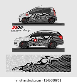 car livery Graphic vector. abstract racing shape design for vehicle vinyl wrap background 