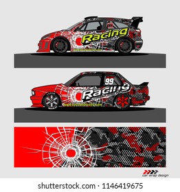 car livery Graphic vector. abstract racing shape design for vehicle vinyl wrap background 