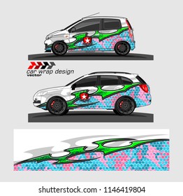 car livery Graphic vector. abstract racing shape design for vehicle vinyl wrap background 