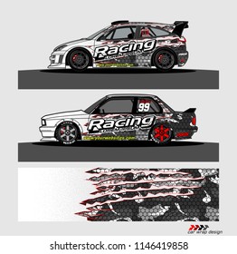 car livery Graphic vector. abstract racing shape design for vehicle vinyl wrap background 