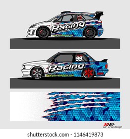 car livery Graphic vector. abstract racing shape design for vehicle vinyl wrap background 