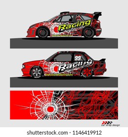 car livery Graphic vector. abstract racing shape design for vehicle vinyl wrap background 