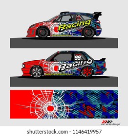 car livery Graphic vector. abstract racing shape design for vehicle vinyl wrap background 