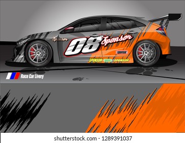 car livery Graphic vector. abstract racing shape design for vehicle vinyl wrap background 