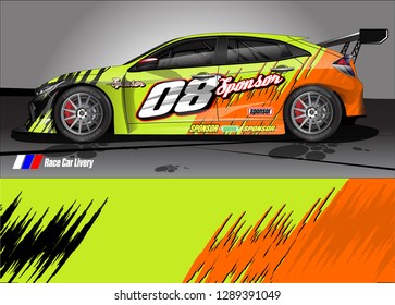 car livery Graphic vector. abstract racing shape design for vehicle vinyl wrap background 