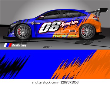car livery Graphic vector. abstract racing shape design for vehicle vinyl wrap background 