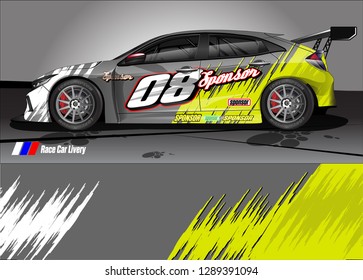 car livery Graphic vector. abstract racing shape design for vehicle vinyl wrap background 