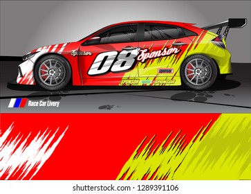 car livery Graphic vector. abstract racing shape design for vehicle vinyl wrap background 